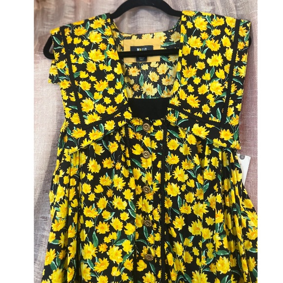 Anthropologie / Maeve Poplin Sunflower Babydoll Dress - Picture 4 of 15